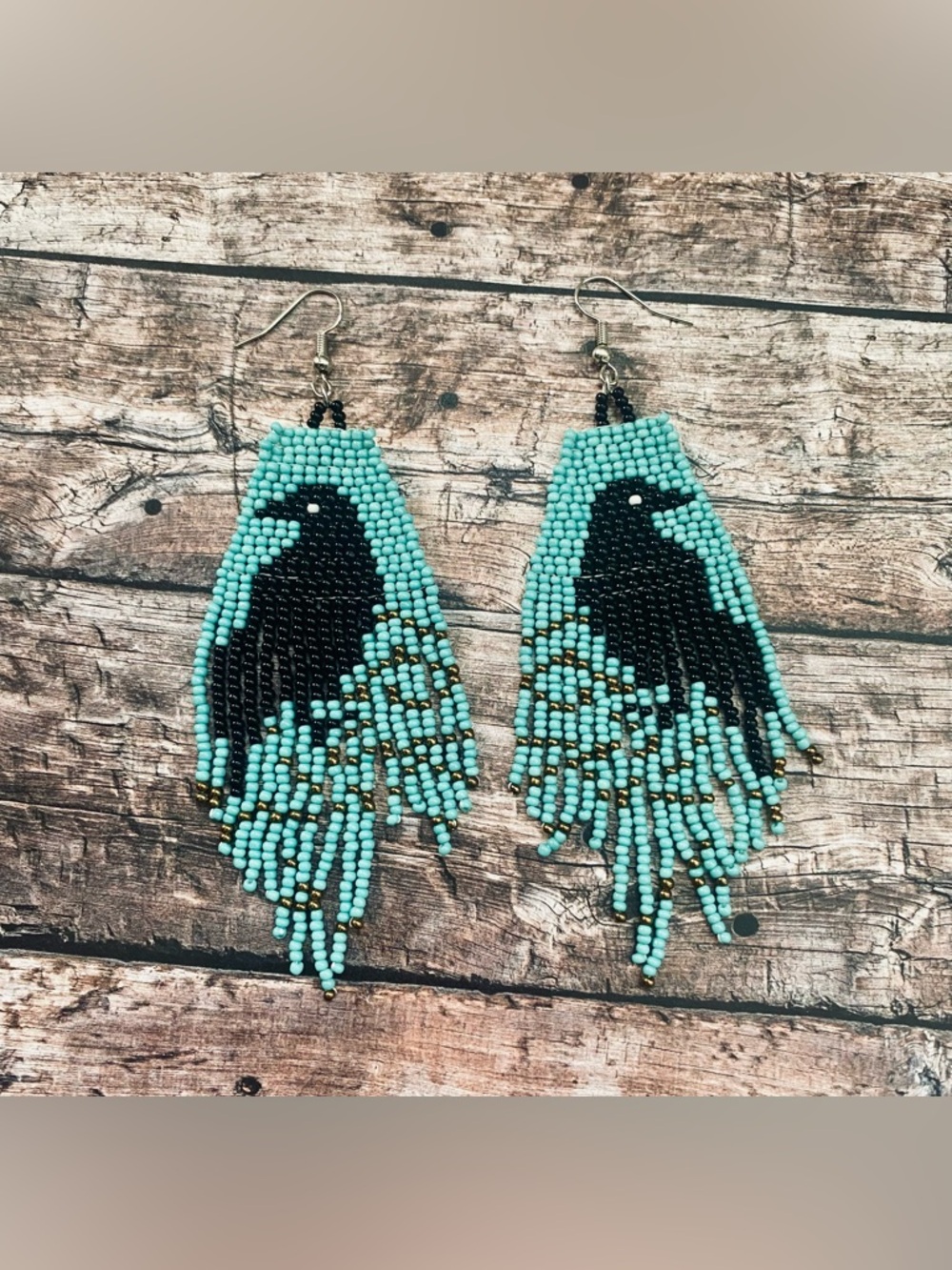 Black Raven Crow Bohemian Style Earrings